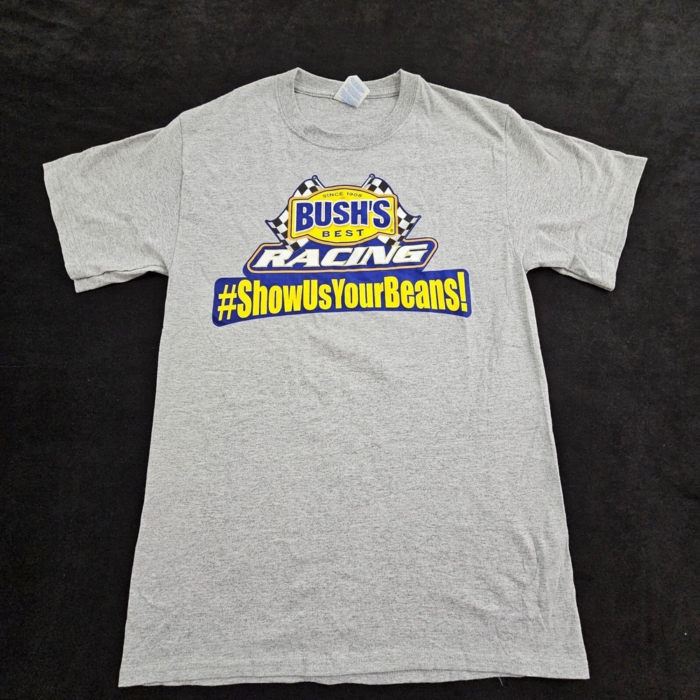 Bush's Best Racing Gray Short Sleeve Cotton Blend T-Shirt Men'sā S